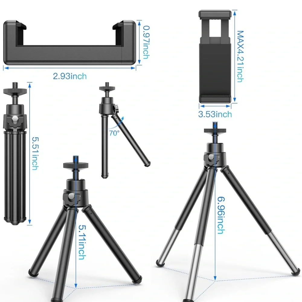 Lightweight Mini Tripod, Tripod Mount Cell Phone Holder Table Stand